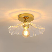 Goeco Ceiling Light for Hallway E27 Flower Shape Ceiling Light Crystal Glass