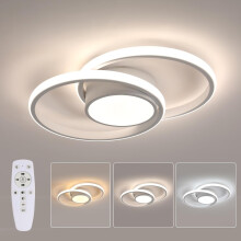 Goeco Modern LED Ceiling Light, 40W, Dimmable, Round Acrylic Ceiling Light