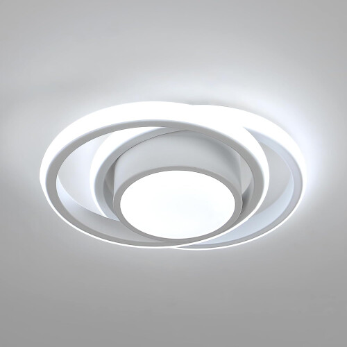 Goeco LED Ceiling Light, White Round Modern Ceiling Light, 32 W, 6500 K