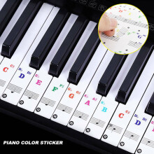 49/37/61/88Key Colorful Music Keyboard Piano Stickers Laminated Decals