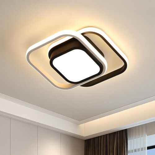 Goeco LED Ceiling Lights, 2 Squares Flush Mount Ceiling Lighting, 32W, 3000K