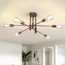 Goeco Industrial Retro Chandelier, 6 Lights Vintage Ceiling Lamp, E27 Base