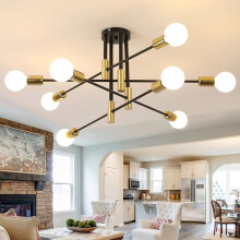 Goeco Industrial Ceiling Light E27 Retro Chandelier Ceiling Lamp for Bedroom