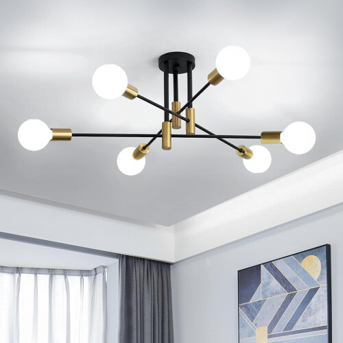 Goeco Vintage Ceiling Light, Modern Pendant Light, Height-Adjustable