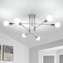 Goeco Industrial Ceiling Light, E27, DIY Shape Vintage Pendant Lamp, Chrome