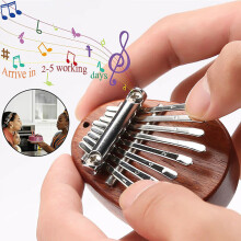 Mini Kalimba Thumb Piano 8 Keys Waterdrop Shape Portable Mbira Sanza for Kids Adult Beginners