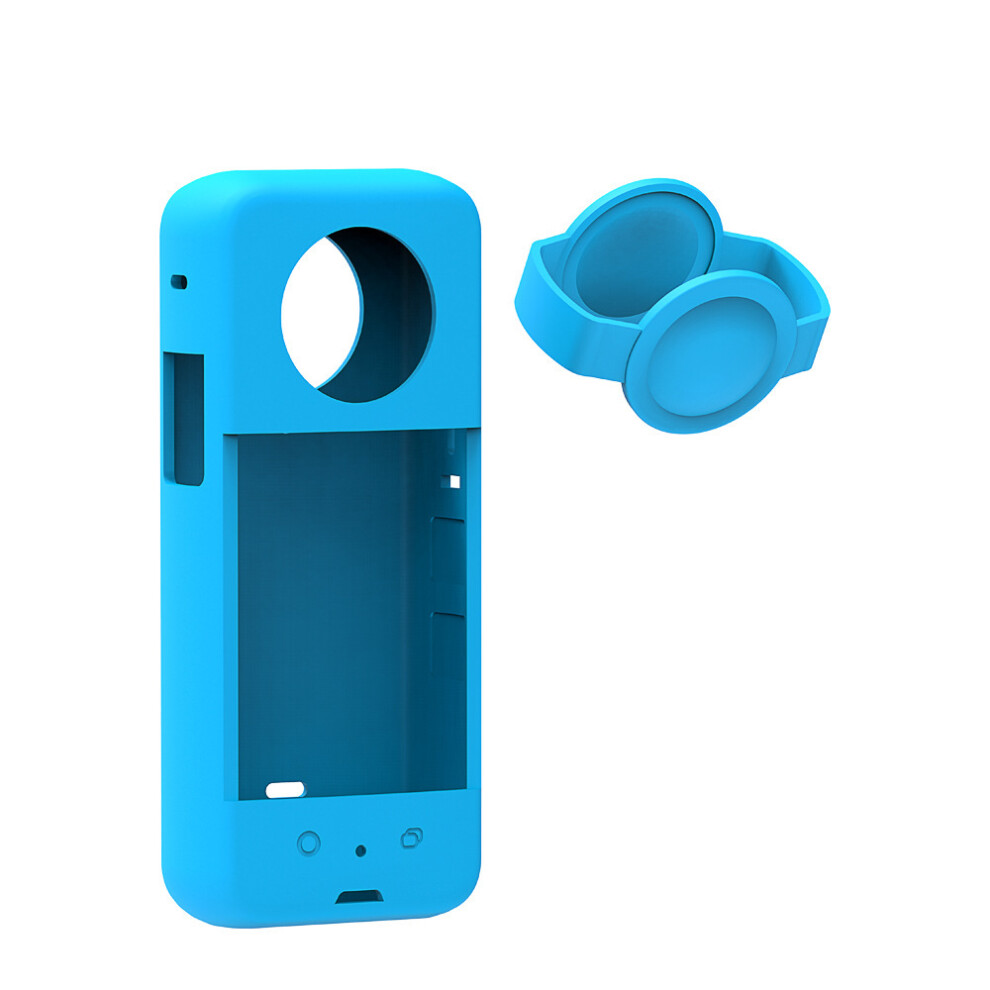 (Blue) Shockproof Silicone Case With Lens Cover For Insta360 One X3 Blue 123643837496