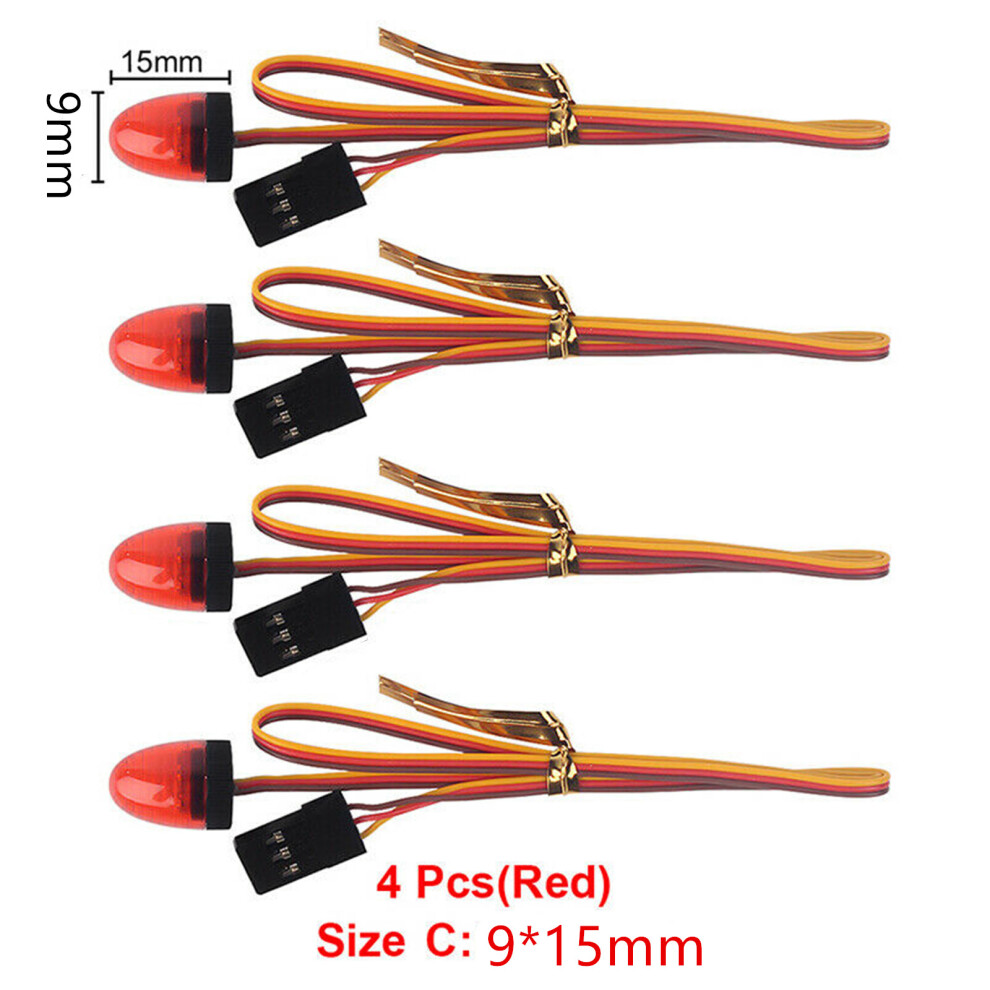 () 4Pcs Car Led Strobing Flashing Rotating Police For Tamiya Truck 1/14 Rc Red/Light 320997434696