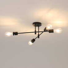 Goeco Sputnik Ceiling Lights, 180 Adjustable Chandelier, for Loft, Black