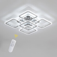 Goeco Modern LED Ceiling Light 74W Dimmable with Remote Control for Bedroom