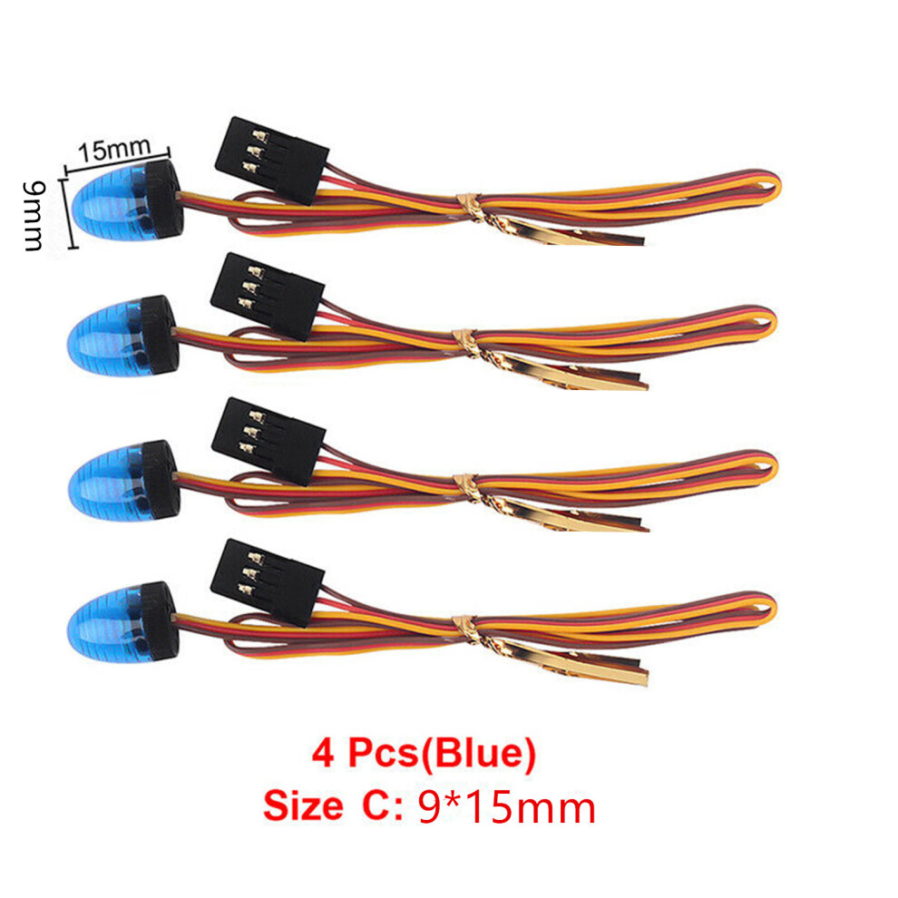 () 4Pcs Car Led Strobing Flashing Rotating Police For Tamiya Truck 1/14 Rc Blue/Light 320997434672