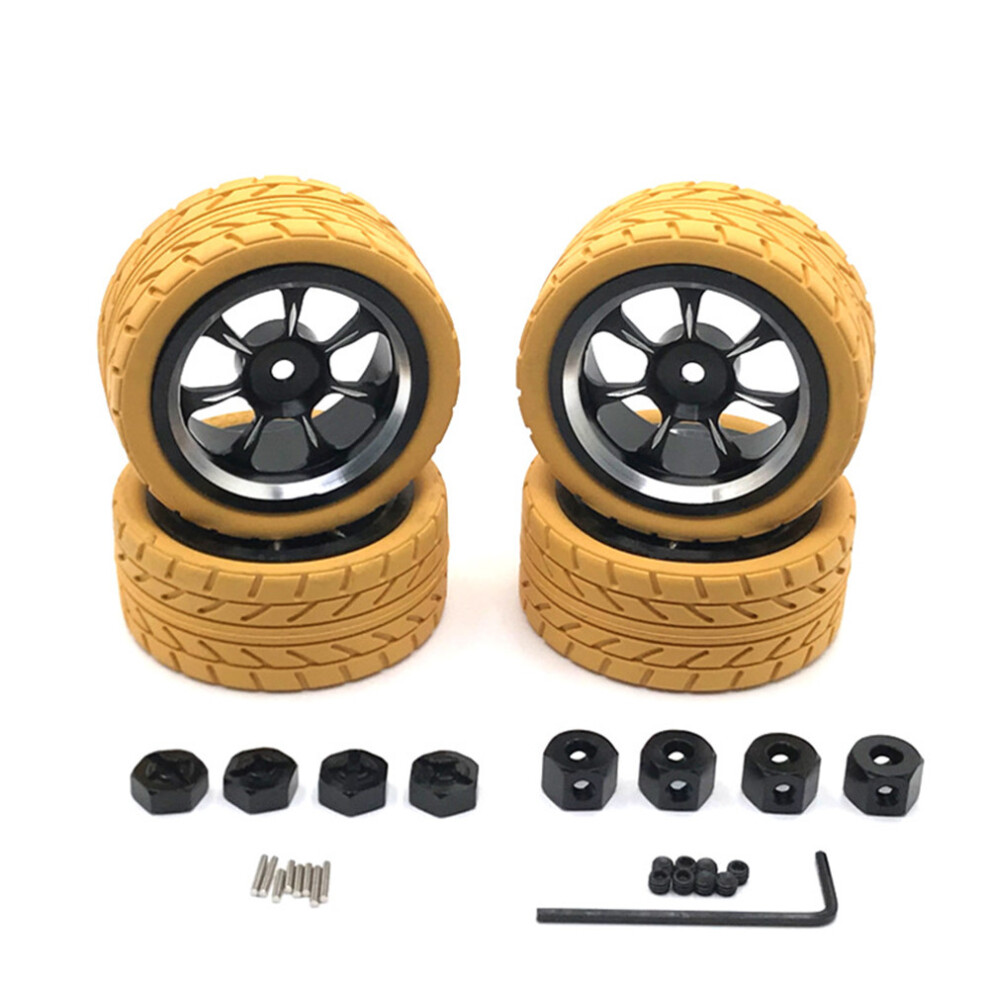 (Gold) Rc Wheel Rims And Tires Kit For Wltoys 144001 144002 144010 1/14 Rc Car Gold 320997435501