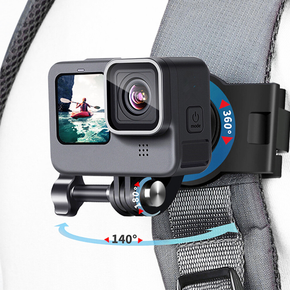 360?? Rotary Backpack Clip Mount Shoulder Belt Clamp For Gopro 10 9 Action Camera 320997436317
