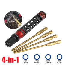 (4in1) Metric Hex Bit Allen Wrench Tool Set for Drill RC Car 1.5mm/2.0mm/2.5mm/3.0mm