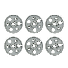 (Silver) 6PCS 1/4 7 inch Reel To Reel Tape Adapter Replace Nab Hub Reel Tape Adapter