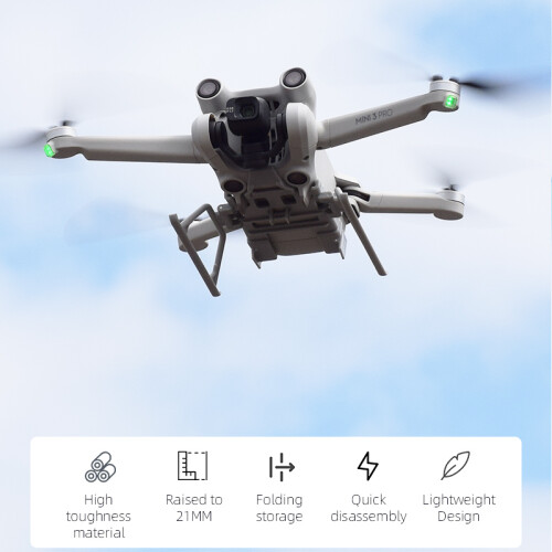 Foldable Landing Gear Extended Height Leg Support for DJI Mini 3 Pro Grey