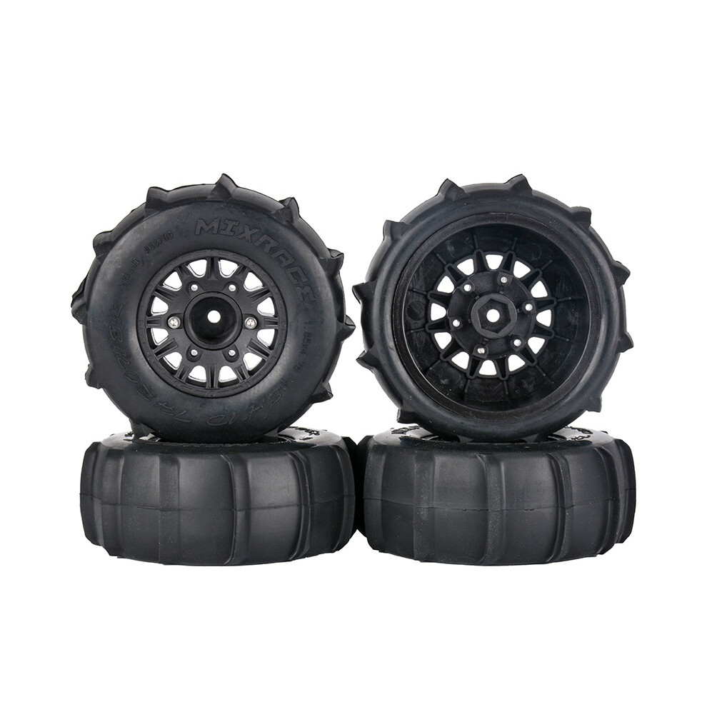 (Black) 4Pcs Short Truck Universal Tire Kit For 1:10 Rc Car Models - Upgrade Your Ride Black 113121389845