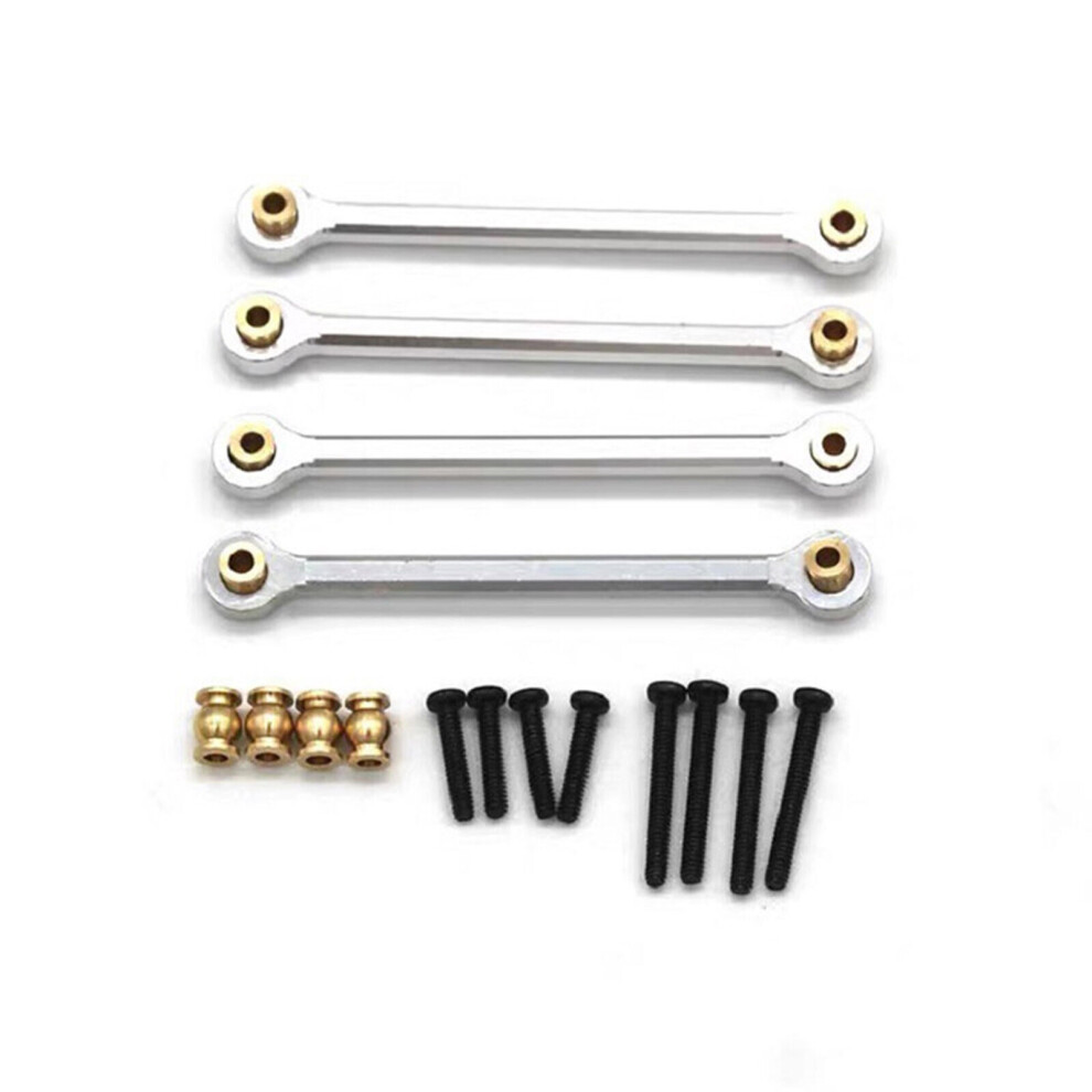 (Silver) 4Pcs Metal Chassis Link Rod Linkage Rc Car Parts For Fms Fcx24 1/24 Rc Car Silver 320997439660