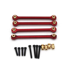 (Red) 4PCS Metal Chassis Link Rod Linkage RC Car Parts For FMS FCX24 1/24 RC Car