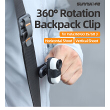 360 Degree Rotation Backpack Clip Action Camera Clamp Mount Accessories for Insta360 GO 3S/GO 3