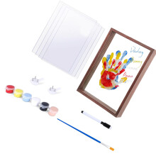 Handmade Handprint Art Frame Wooden DIY Project For-wood color