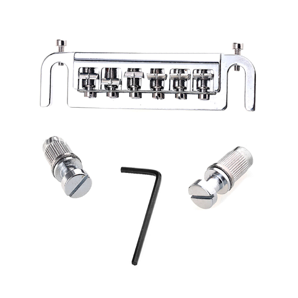 Chrome Style Wrap around Bridge Tailpiece for LP Electric Guitar Parts Music