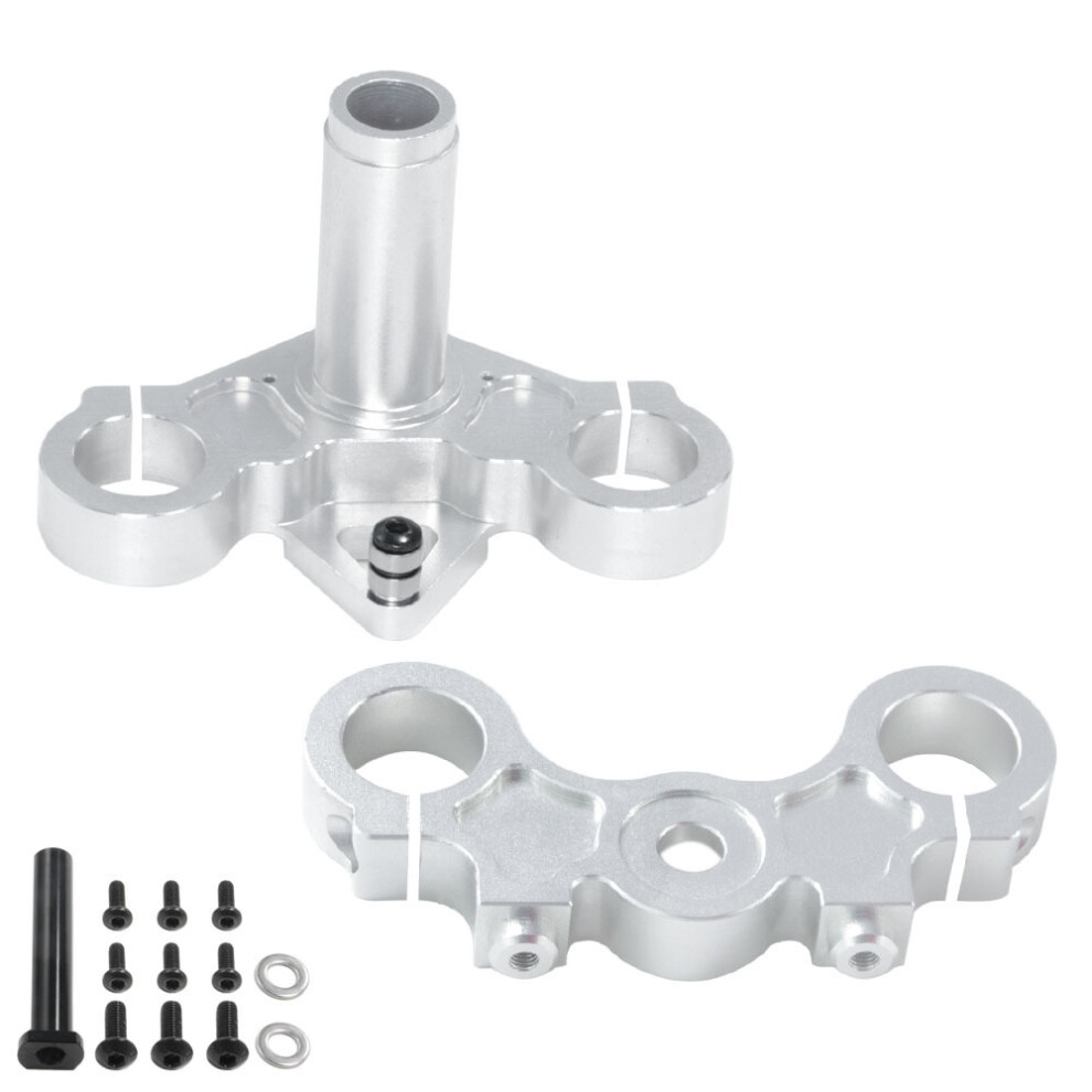 (Silver) Aluminum Triple Clamp Front Shock Fixing For Losi 1/4 Promoto-Mx Motorcycle Silver 320997455028