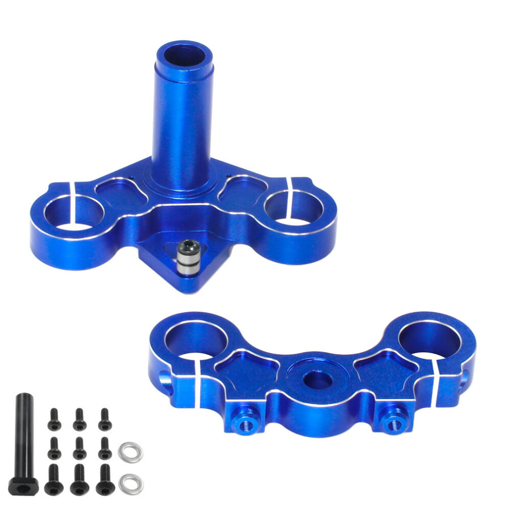 (Blue) Aluminum Triple Clamp Front Shock Fixing For Losi 1/4 Promoto-Mx Motorcycle Blue 320997455042