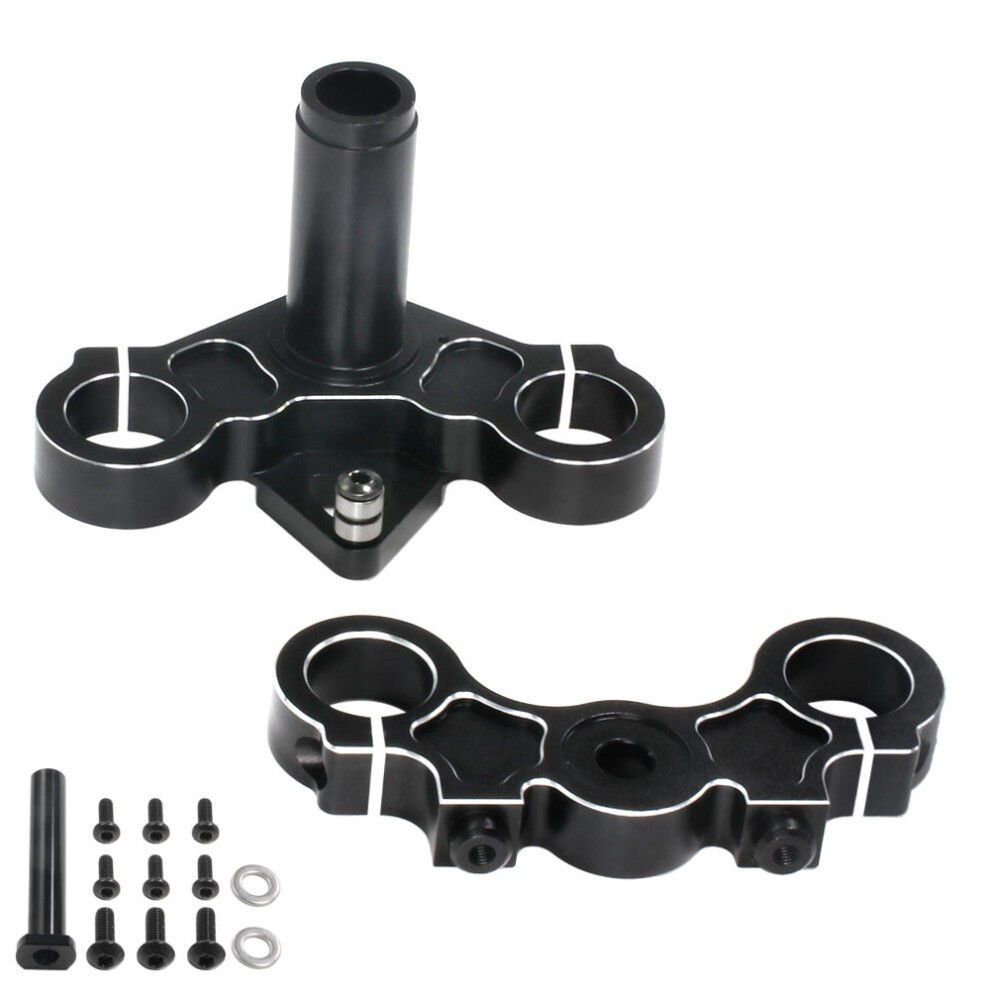 (Black) Aluminum Triple Clamp Front Shock Fixing For Losi 1/4 Promoto-Mx Motorcycle Black 320997455011