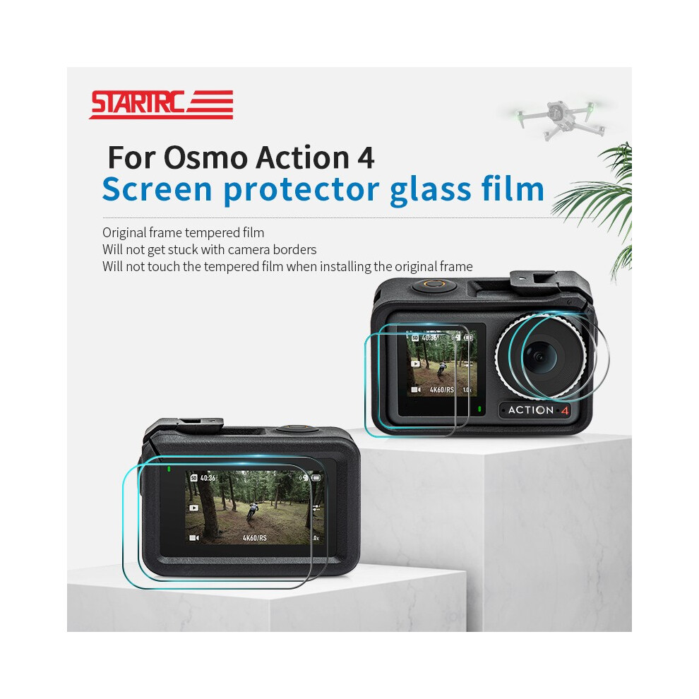 For Dji Action 4 Tempered Film Sports Camera Lens Screen Protective Accessories 320997449928