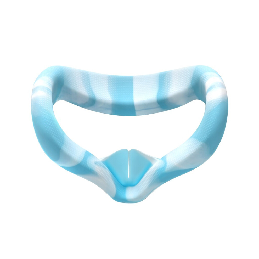 (White Blue) For Oculus Quest 2 VR Headset Glasses Face Cover Helmet Eye mask Silicone Color