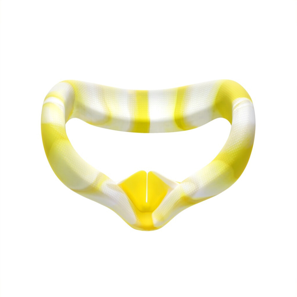 (White Yellow) For Oculus Quest 2 VR Headset Glasses Face Cover Helmet Eye mask Silicone Color