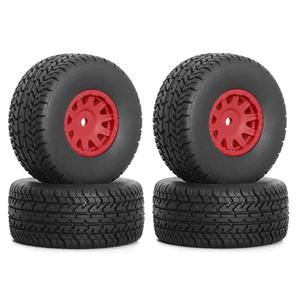 (Red) 4Pcs Wheel Hub Tires For Arrma 1/14 Mojave Grom Rc Crawler Car Upgrade Parts Red 320997465638