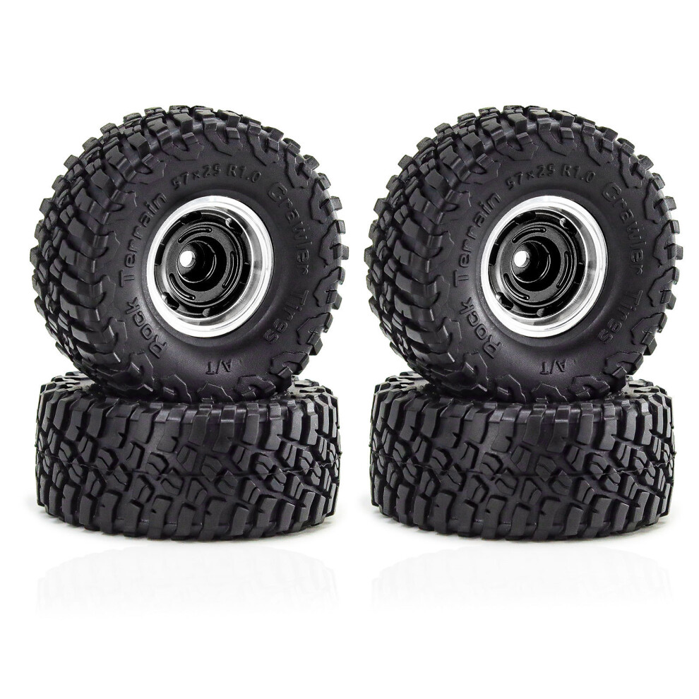 (A) 4Pcs 1.0 Inch Rc Car Upgrade Parts Rubber Tyres For Scx24 Fms24 Trx4m Universal 320997465966
