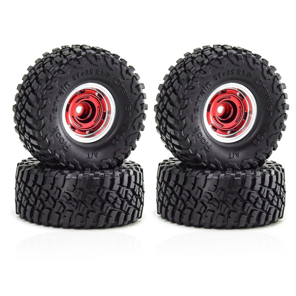 (B) 4Pcs 1.0 Inch Rc Car Upgrade Parts Rubber Tyres For Scx24 Fms24 Trx4m Universal 320997465973