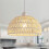 Goeco Hanging Light Rattan Boho Pendant Light, Adjustable Chandelier, E27 1