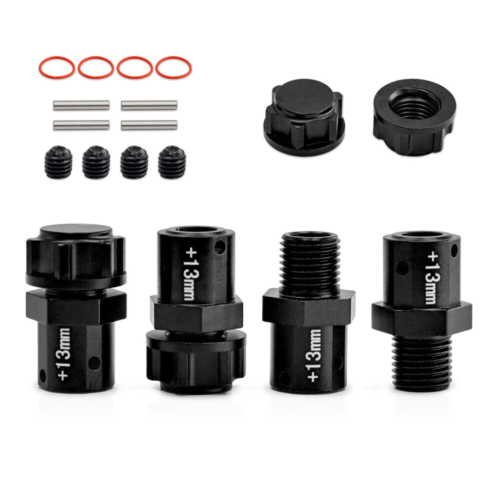 (Black) Wider 13Mm Adapters For Arrma 1/8 Kraton Outcast Fireteam Typhon 1/7 Bigrock Black 320997466055