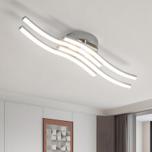 Goeco LED Ceiling Light 24W 4500K for Living Room, Kitchen Hallway Silver