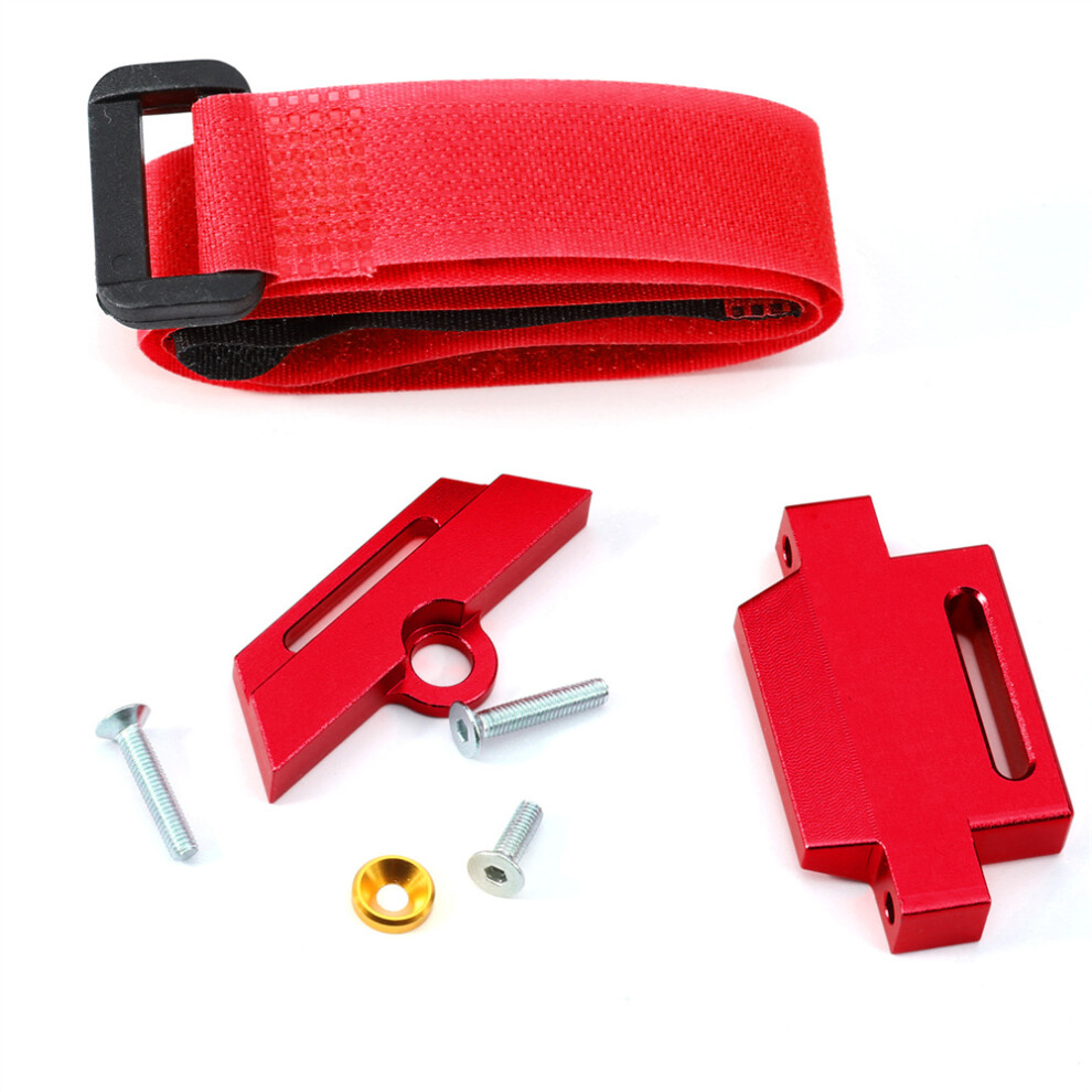 (Red) Rc Car Upgrade Parts Battery Aluminum Fixing Base For Traxas Slash 1/10 2Wd Red 123643841110