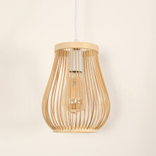 Goeco Bamboo Weaving Pendant Light, for Living Room, Bar Counter, Cafe, E27