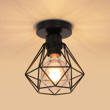 Goeco Vintage Industrial Ceiling Light, Retro Chandelier, Metal Cage Design