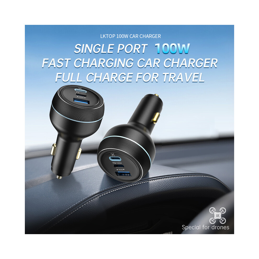 Pd100w Car Fast Charger 3-Port Portable Adapter For Dji Mavic/Mini/Air Drone 320997466512