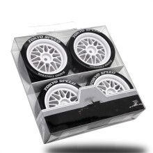(White) 4PCS Running Rally Wheel Tires For Kyosho FW06 Tamiya TT01 TT02 XV01 1/10 RC Car