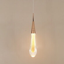 Goeco LED Chandelier 3W, Modern Teardrop Shape Crystal Pendant Light, 3000K