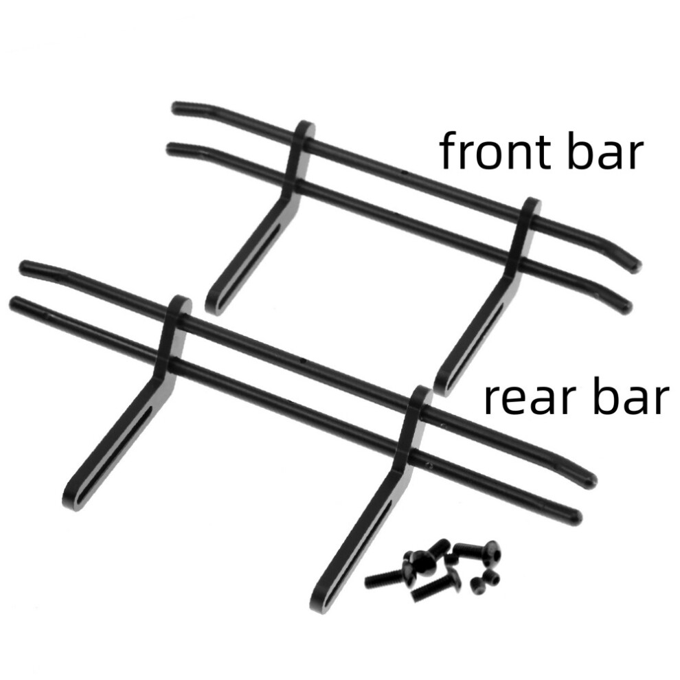 (Black) 1/10 Rc Car Climbing For Trx4 Scx10 90046 90047 Metal Front/ Rear Bars Crash Bumpers Black 320997456650