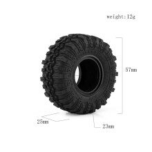 (B) 4pc 1/18 RC Car Crawler 1.0 Inch Rubber 25*57MM Tires For TRX4M SCX24 FMS RC Car