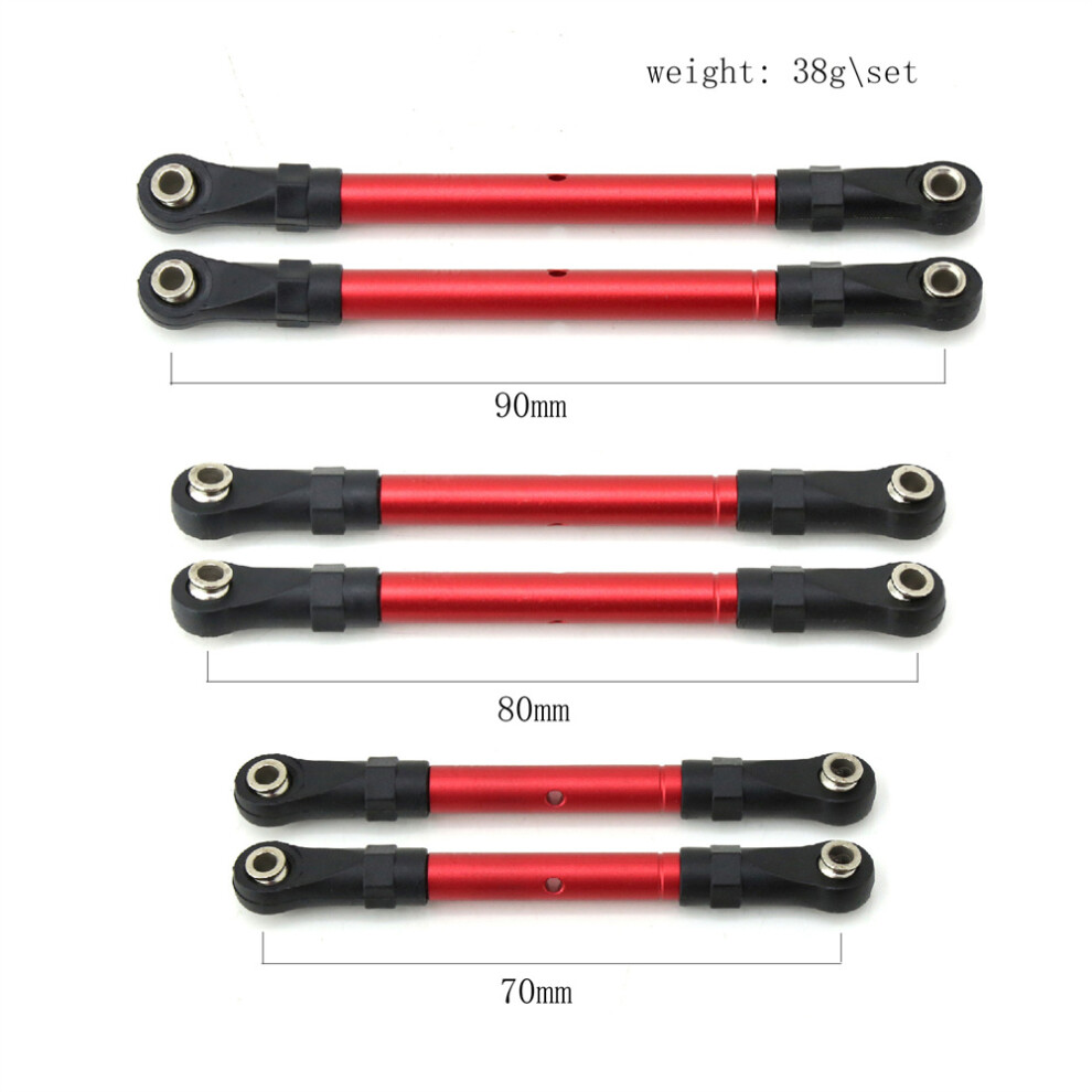 (Red) For Traxxas Hoss/Slash/Rustler4wd Rc Car Steering Tie Pull Rod Linkage Upgrade Parts Red 123643850877
