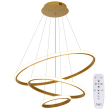 Goeco Pendant Light LED Dimmable, with Remote Control Modern Chandelier Gold