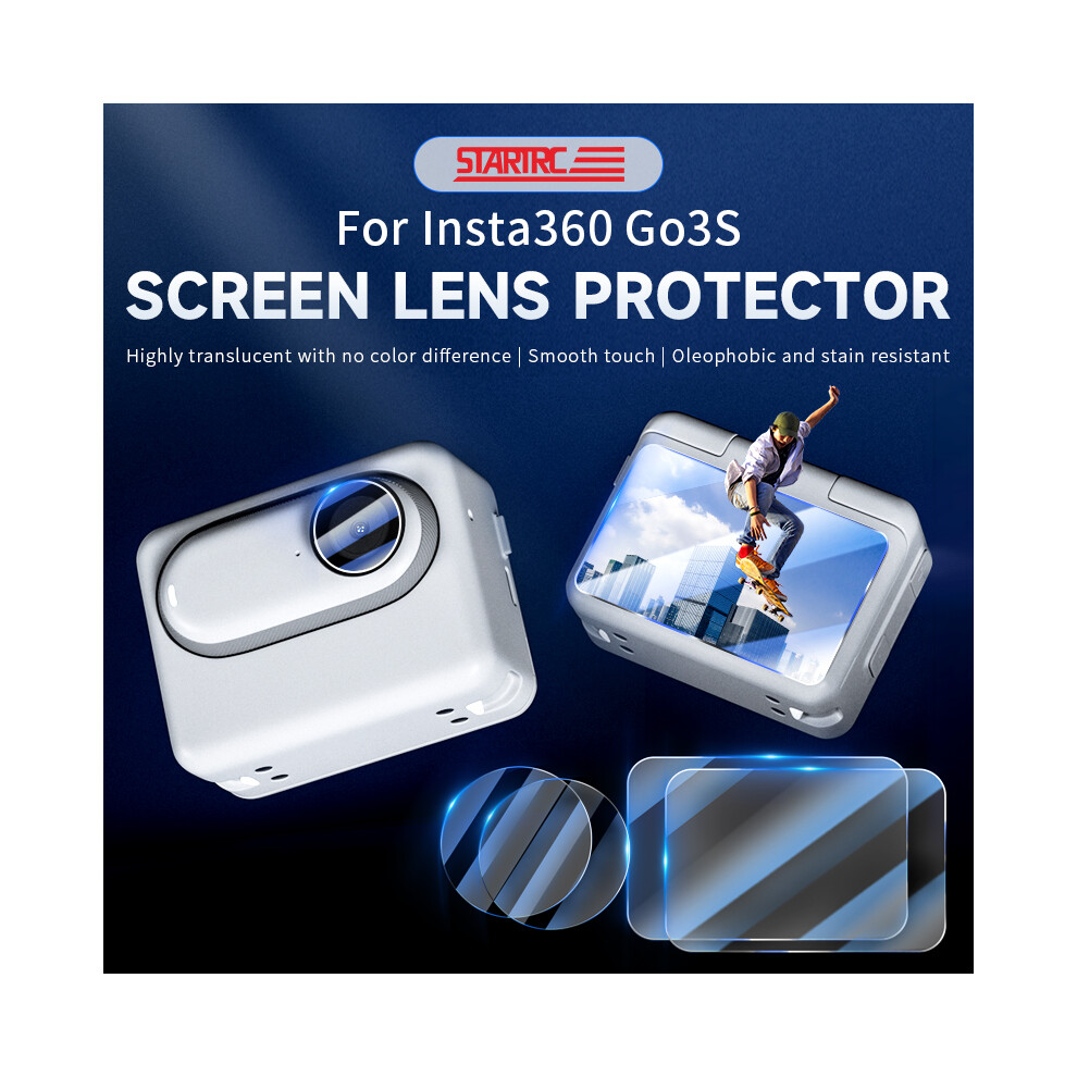 2Pcs Mini Camera Ar Hd Lens Film Screen Protector For Insta360 Go 3S/Go 3 Black 320997460756