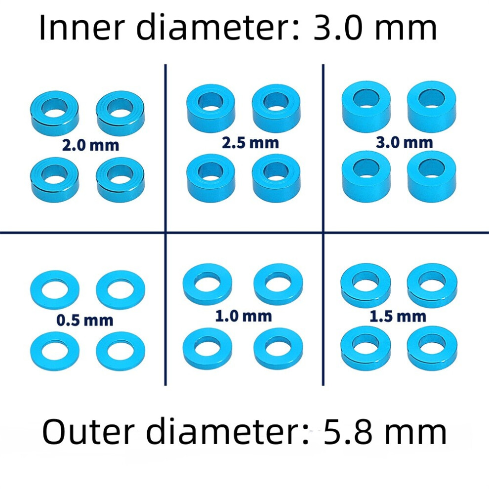 Shock Absorber 3Mm Screw Flat Spacer Aluminium For Tamiya 53539 Tt02 Tt01 Xv01 123643846481